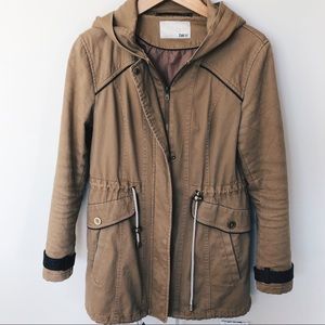 Bar lll Jacket with Faux Leather Detailing